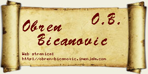 Obren Bicanović vizit kartica
